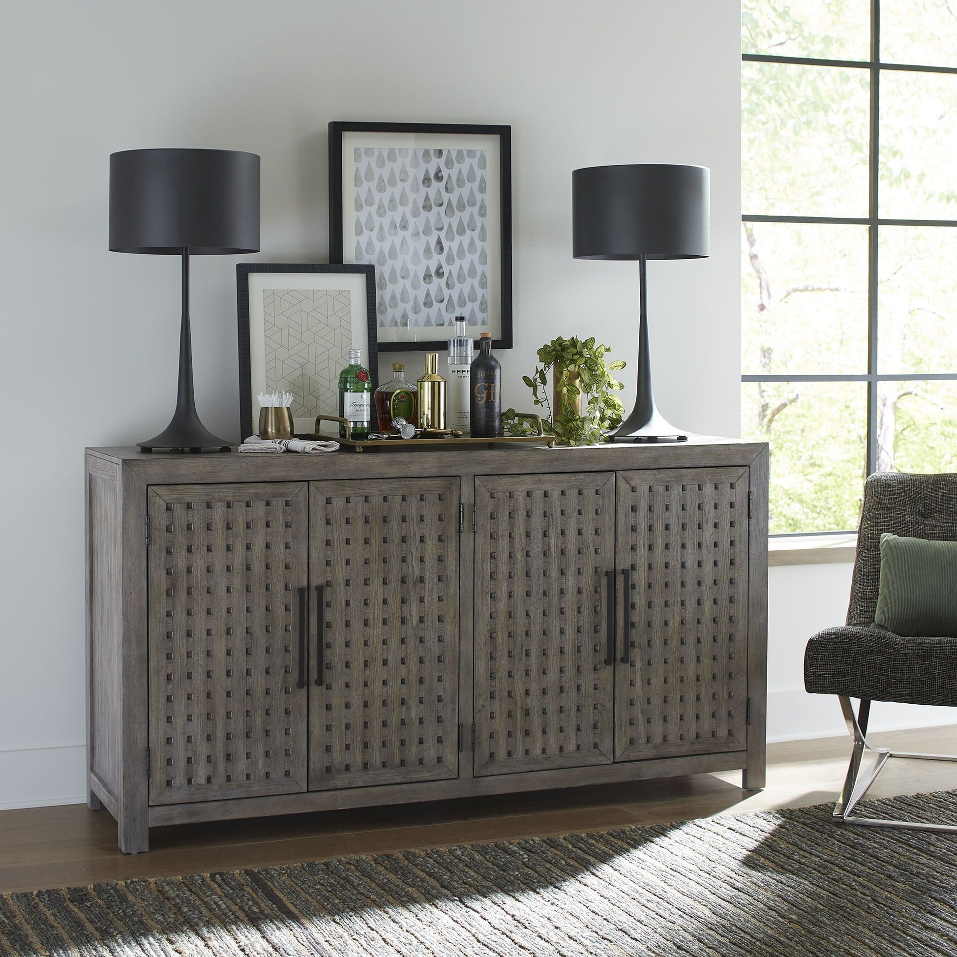 Winslow - Accent Buffet - Smokey Ash - Hornell Furniture Outlet