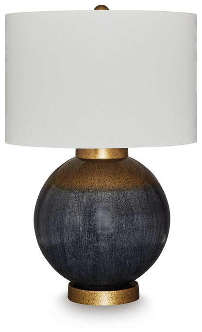 Adara - Blue / Gold Finish - Metal Table Lamp - Hornell Furniture Outlet