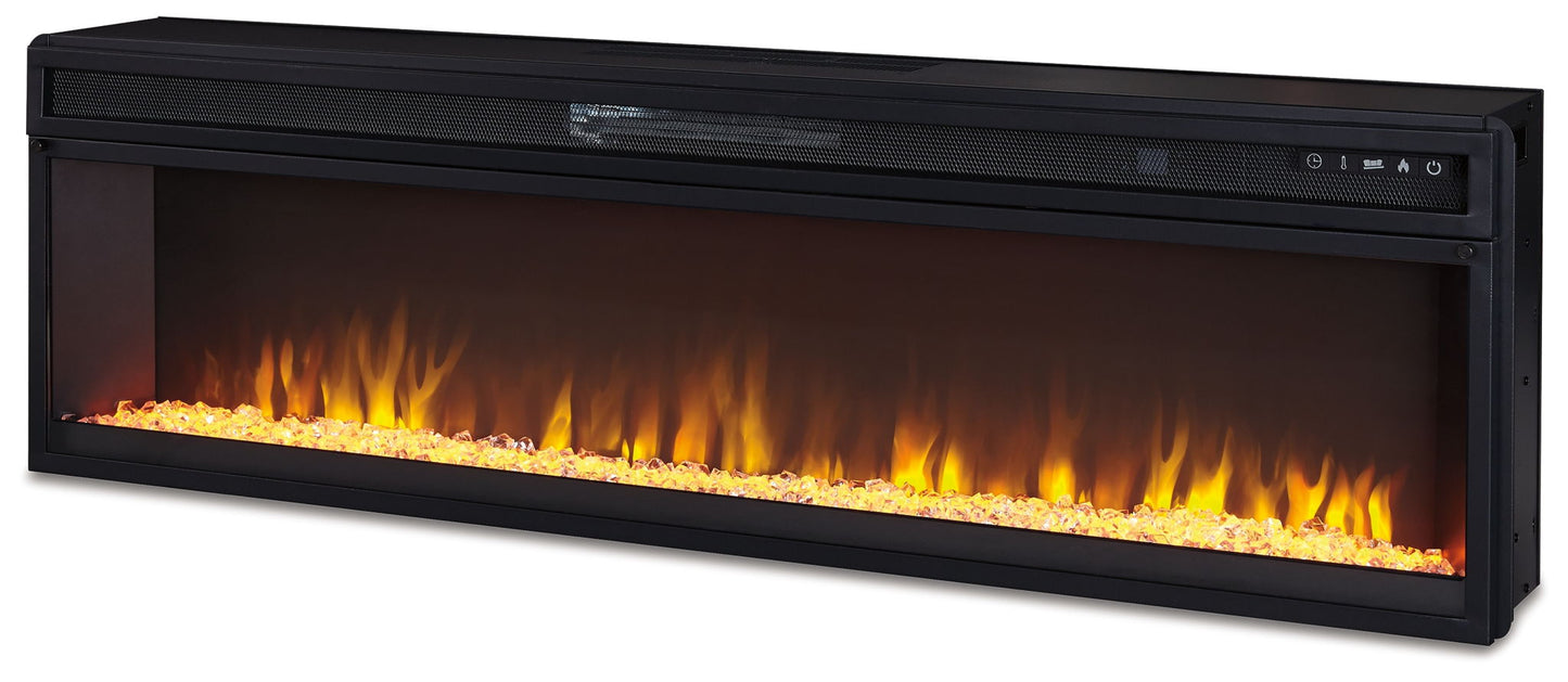 Entertainment Accessories - Black - Wide Fireplace Insert - Hornell Furniture Outlet