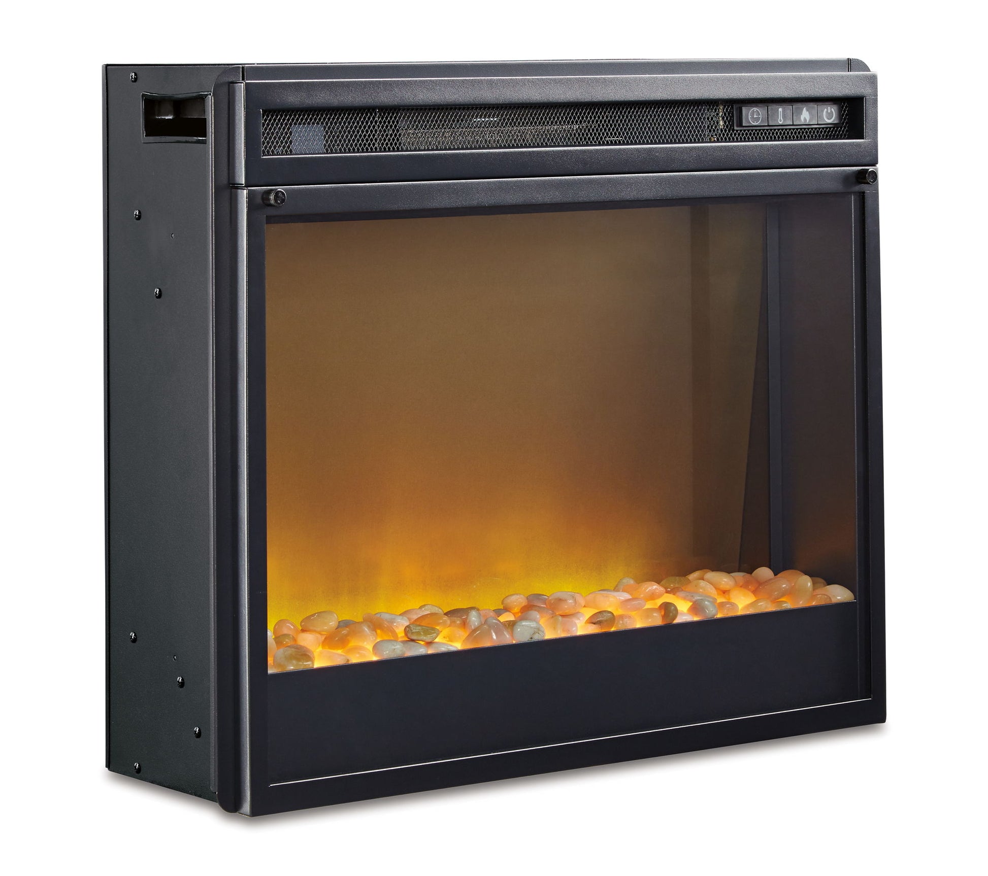 Entertainment Accessories - Fireplace Insert Glass/Stone - Black - Hornell Furniture Outlet
