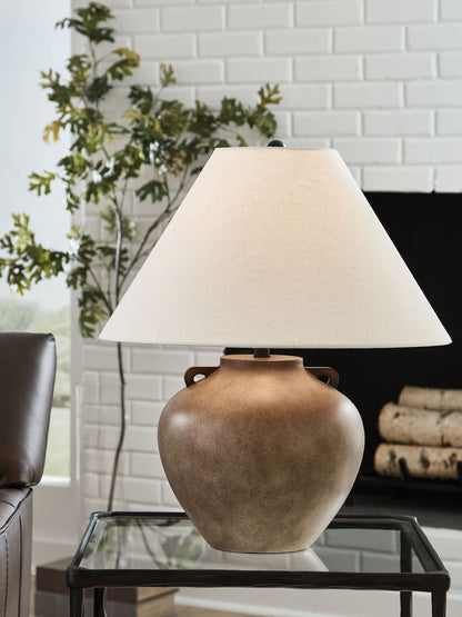 Ferrilby - Poly Table Lamp - Antique Beige - Hornell Furniture Outlet