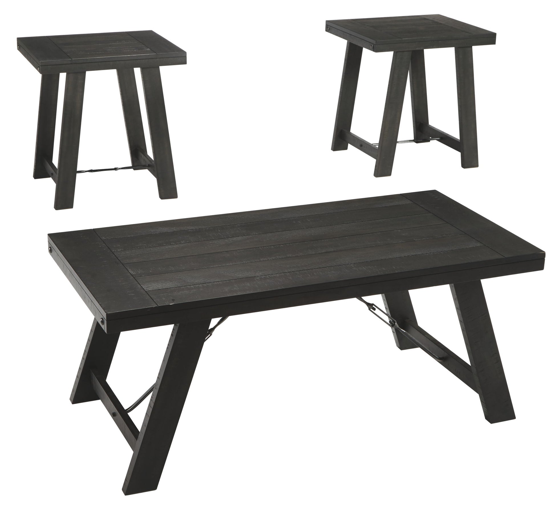 Noorbrook - Black / Pewter - Occasional Table Set (Set of 3) - Hornell Furniture Outlet
