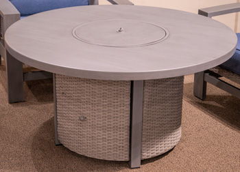 Half Moon Beach - Gray - Round Fire Pit Table - Hornell Furniture Outlet
