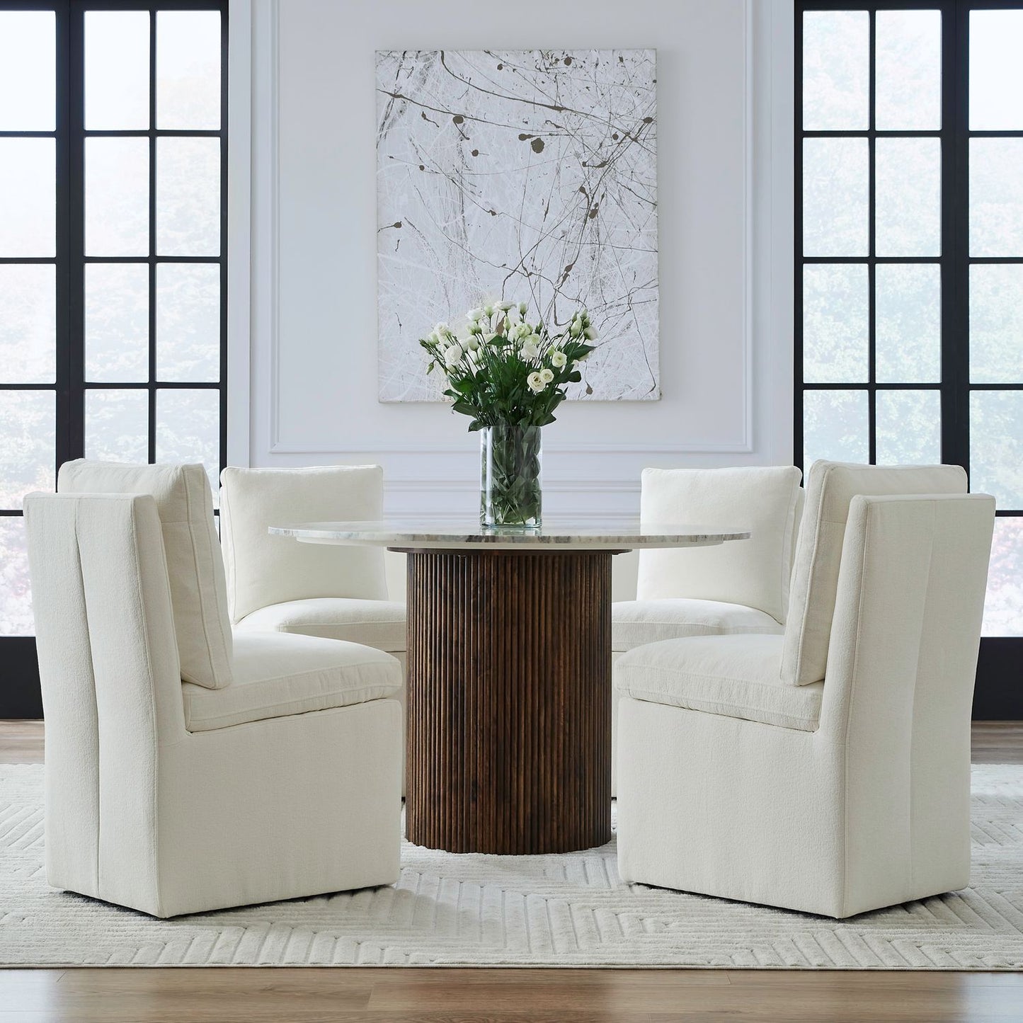 Accent Dining - Accent Dining Chair With Casters - Hornell Furniture Outlet