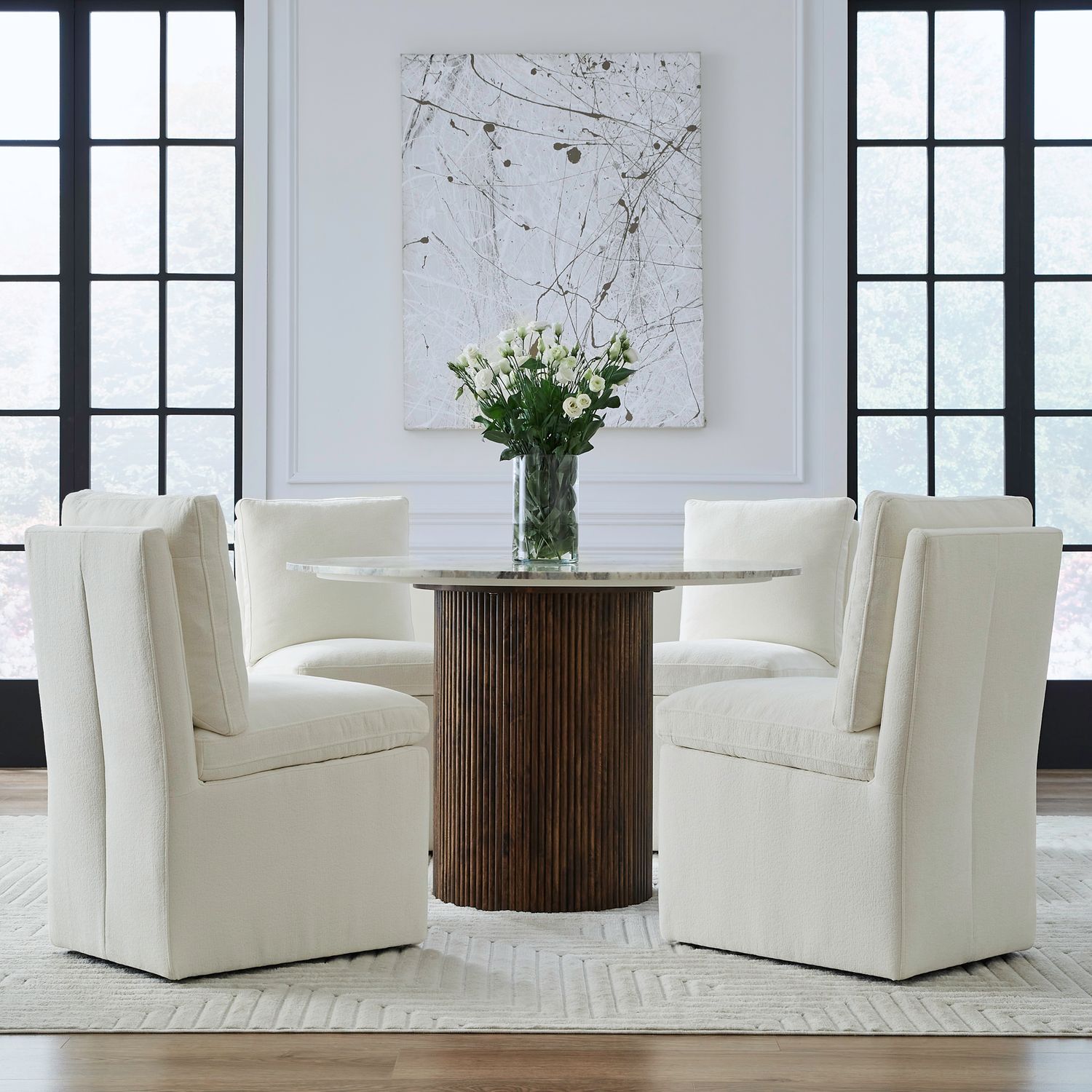 Accent Dining - Accent Dining Chair With Casters - Hornell Furniture Outlet
