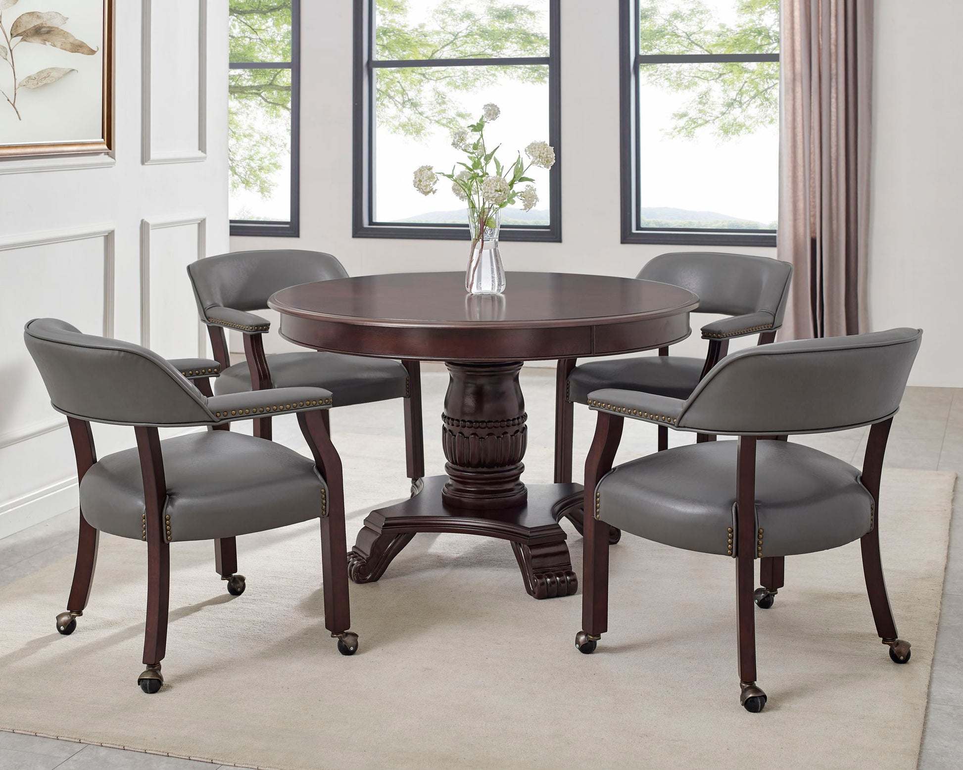 Tournament - Arm Chair With Casters - Hornell Furniture Outlet