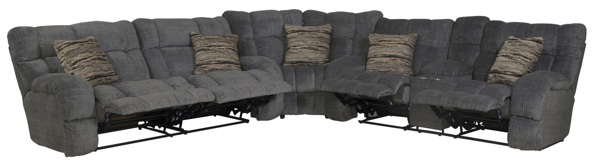 Ashland - Reclining Sectional With 4 Lay Flat Reclining Seats - Hornell Furniture Outlet