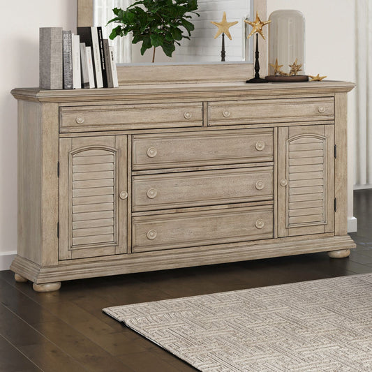 Summer House - 2 Door 5 Drawer Dresser - Sand Dune - Hornell Furniture Outlet