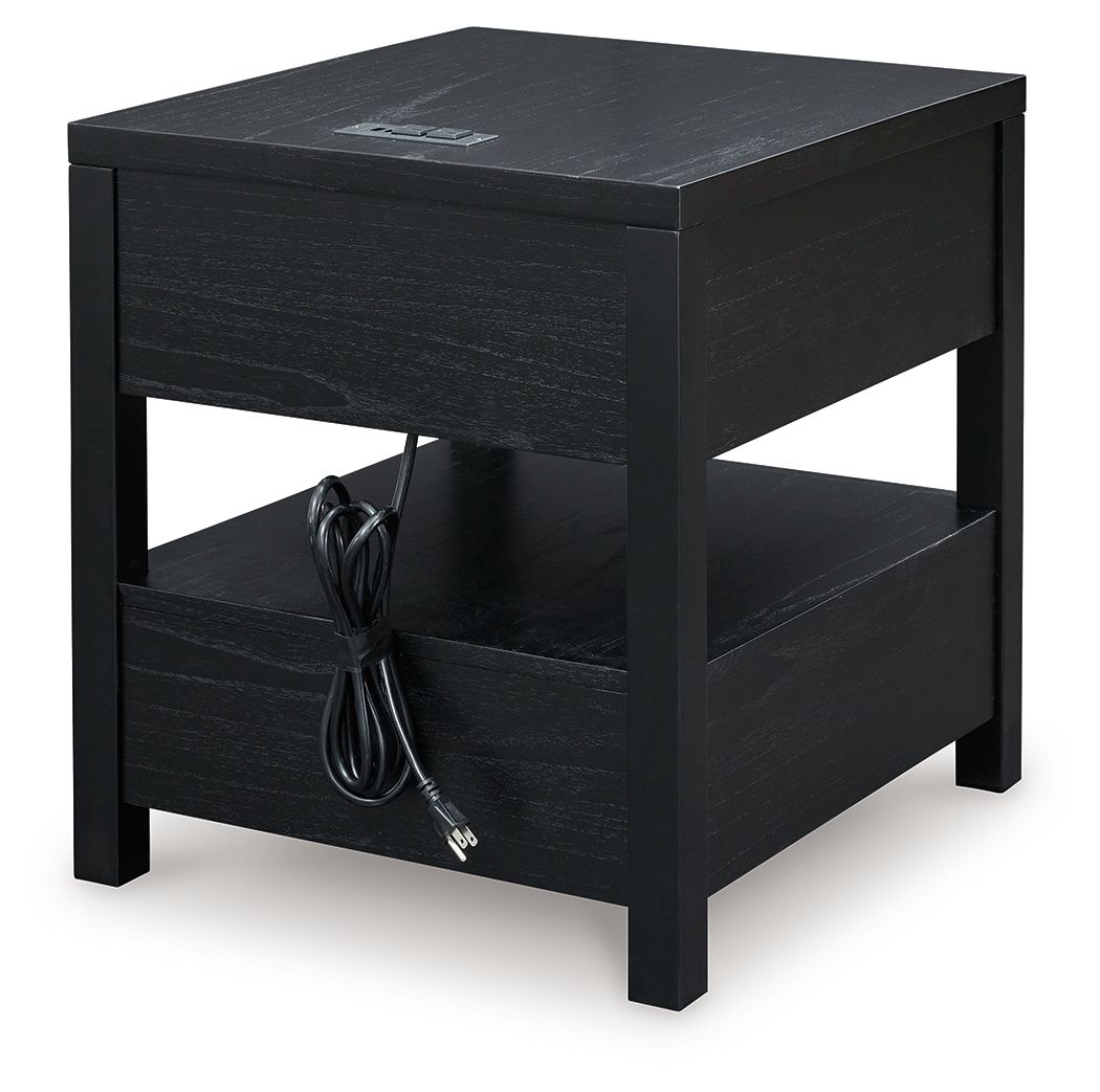 Winbardi - Black - Rectangular End Table - Hornell Furniture Outlet