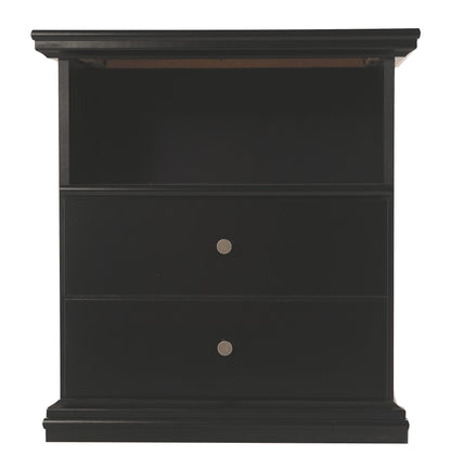Maribel - Black - One Drawer Night Stand - Hornell Furniture Outlet