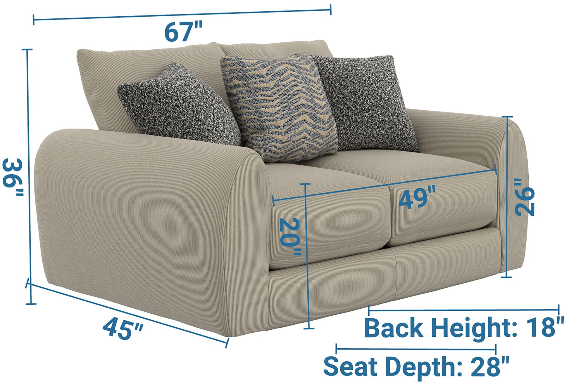 Ezra - Loveseat - Twine - Hornell Furniture Outlet