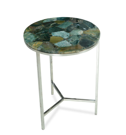 Foster - Jaspe Top Chairside Table - Green - Hornell Furniture Outlet