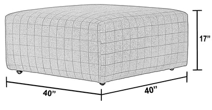 Justine - Castered Cocktail Ottoman - Wheat - Hornell Furniture Outlet
