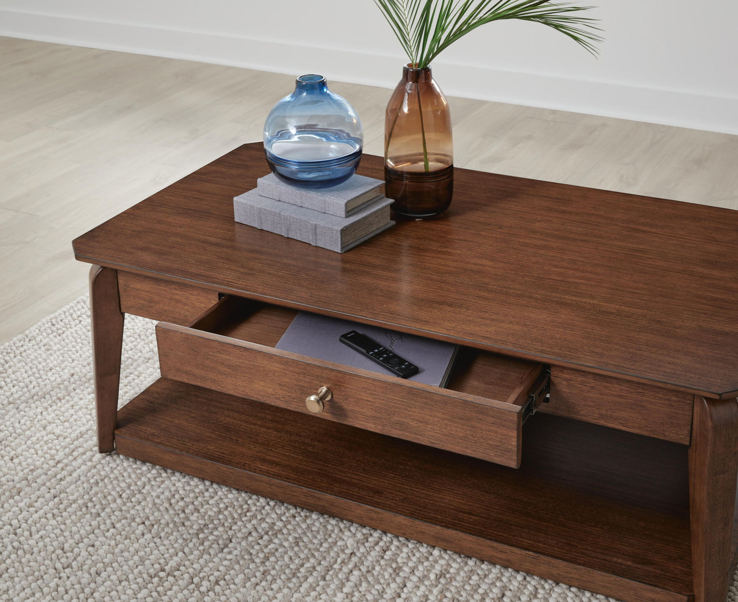 Trenmour - Rectangular Cocktail Table - Medium Brown - Hornell Furniture Outlet