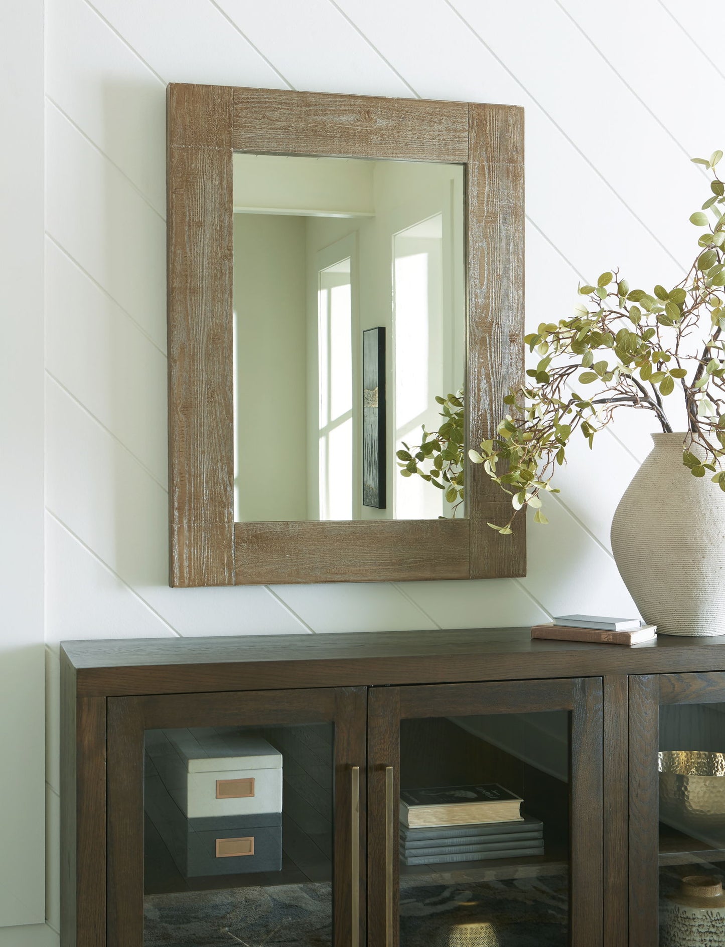 Waltleigh - Distressed Brown - Accent Mirror - Hornell Furniture Outlet