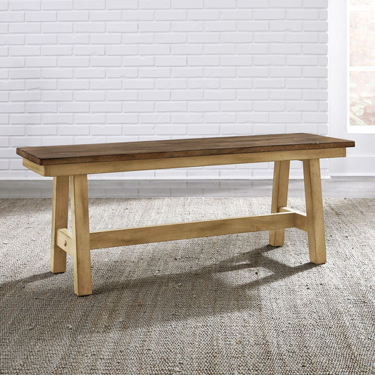Lindsey Farm - Backless Bench (RTA) - Natural & Brown - Hornell Furniture Outlet