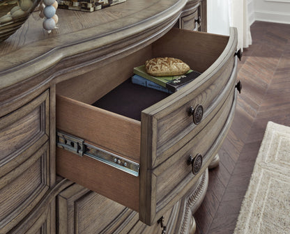 Ardenfield - Light Brown - Dresser And Mirror - Hornell Furniture Outlet