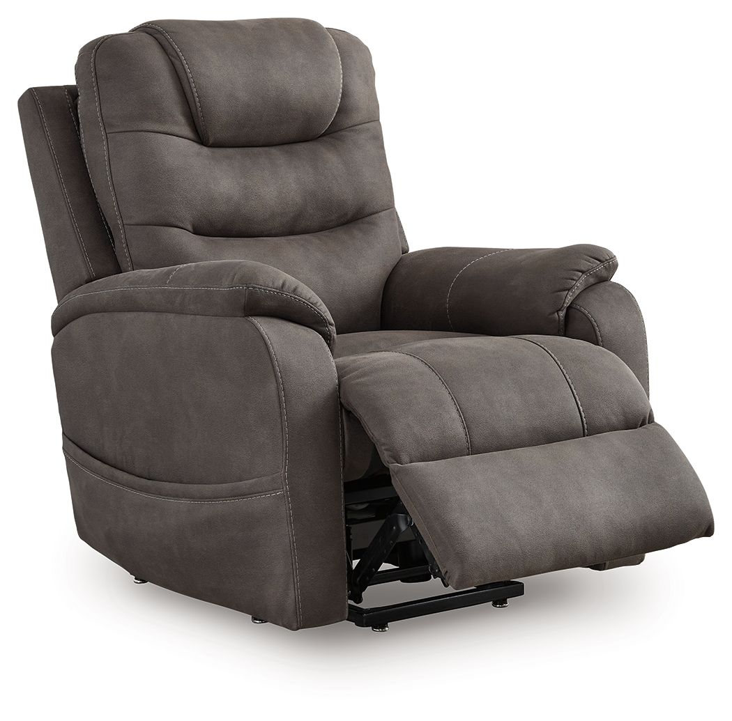 Snowfield - Gunmetal - Power Lift Recliner - Hornell Furniture Outlet