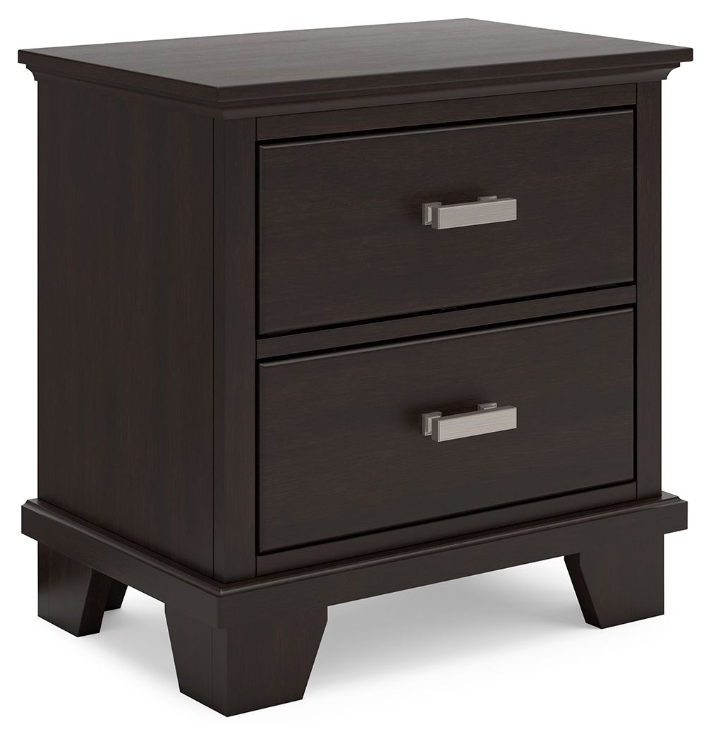 Covetown - Dark Brown - Two Drawer Night Stand - Hornell Furniture Outlet