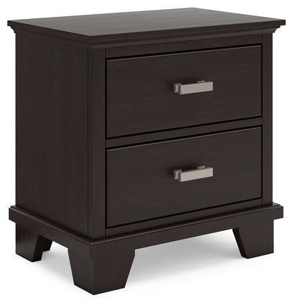 Covetown - Dark Brown - Two Drawer Night Stand - Hornell Furniture Outlet