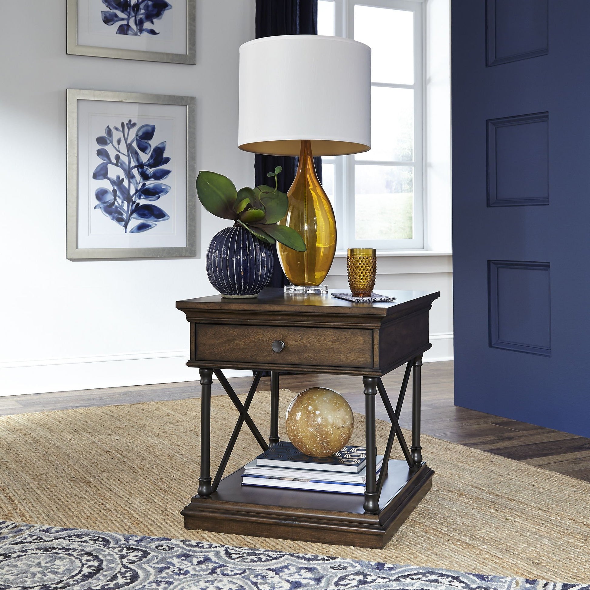 Tribeca - Drawer End Table - Dark Brown - Hornell Furniture Outlet