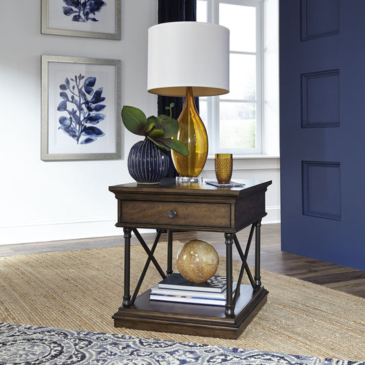 Tribeca - Drawer End Table - Dark Brown - Hornell Furniture Outlet