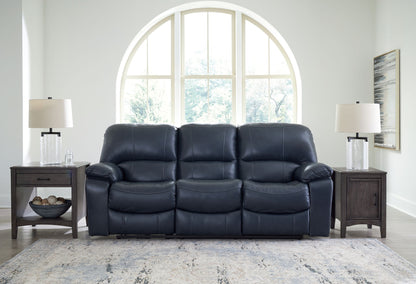 Leesworth - 3 Pc. - Power Reclining Sofa, Power Reclining Loveseat, Power Rocker Recliner - Ocean - Hornell Furniture Outlet