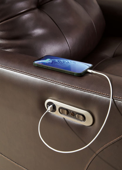 Pisgham - Power Recliner With Adj Headrest - Hornell Furniture Outlet