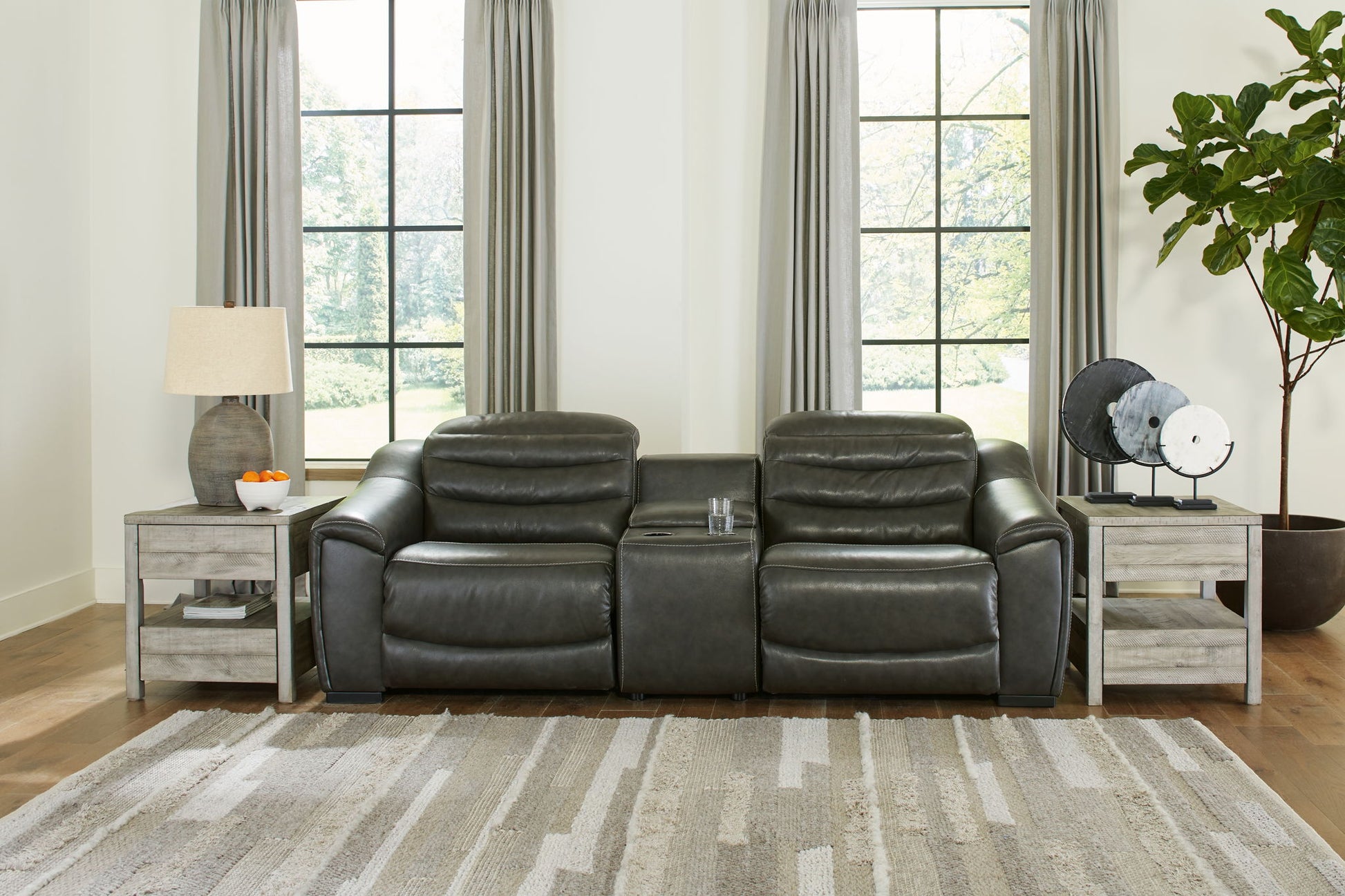 Center Line - Power Recliner Sectional - Hornell Furniture Outlet