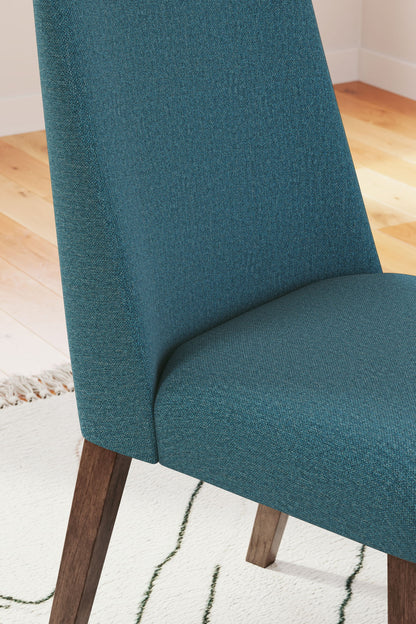 Lyncott - Blue / Brown - Dining Uph Side Chair (Set of 2) - Hornell Furniture Outlet