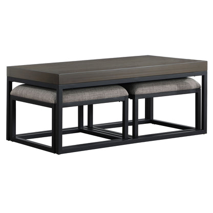 Yukon - Rectangle Nesting Table And Stool - Brown - Hornell Furniture Outlet