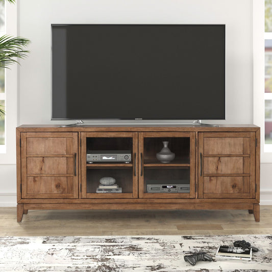 Shaker Lakes - 82" TV Console - Brown - Hornell Furniture Outlet