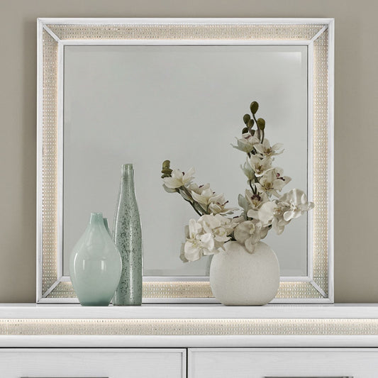Reflections - Lighted Mirror - White - Hornell Furniture Outlet