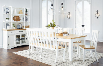 Ashbryn - White / Natural - Rectangular Dining Room Table - Hornell Furniture Outlet