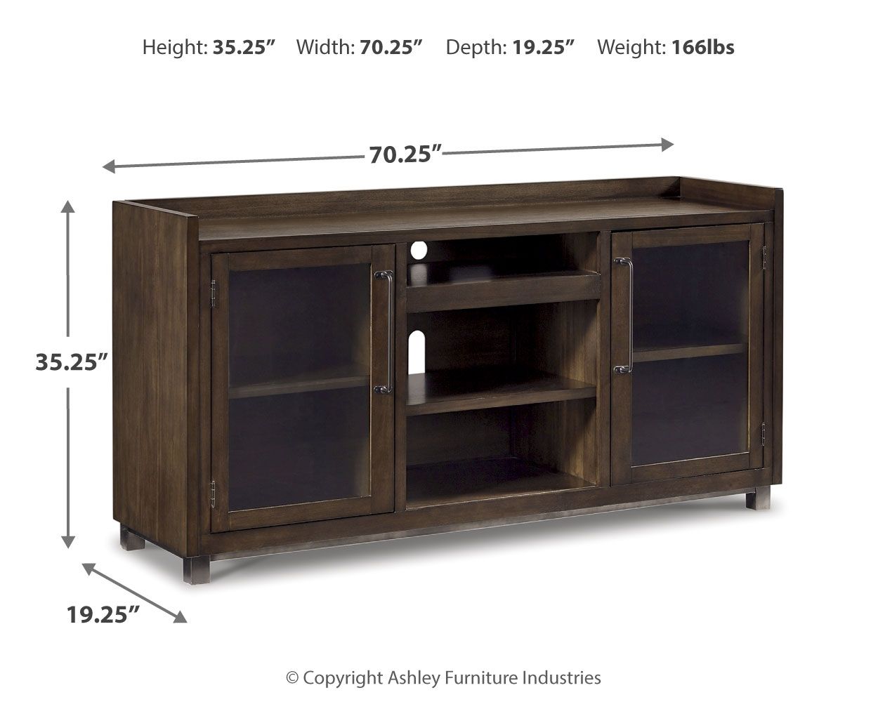 Starmore - XL TV Stand w/Fireplace Option - Brown - Hornell Furniture Outlet