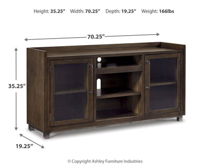 Starmore - XL TV Stand w/Fireplace Option - Brown - Hornell Furniture Outlet