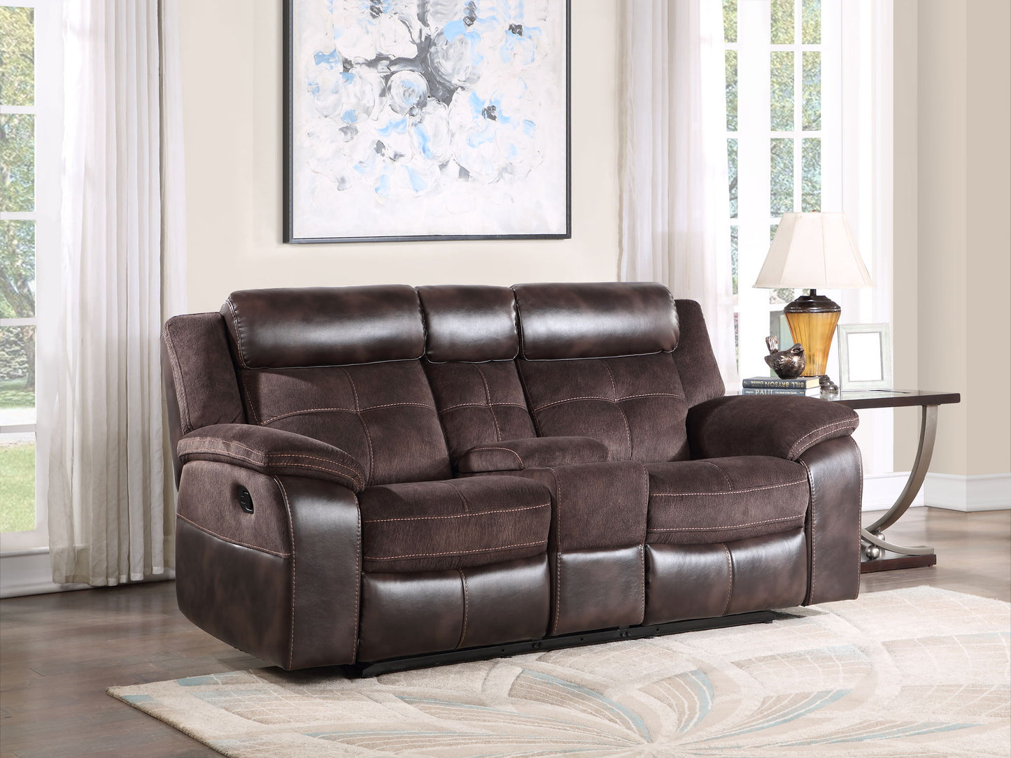 Pueblo - Manual Recliner Console - Dark Brown - Hornell Furniture Outlet