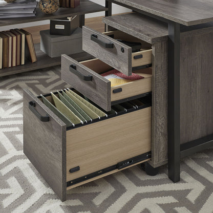 Tanners Creek - 2 Piece Home Office Desk Set - Dark Gray - Hornell Furniture Outlet
