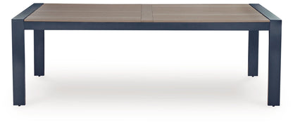 East Beach - Rectangular Dining Table With Umbrella Option - Blue - Hornell Furniture Outlet