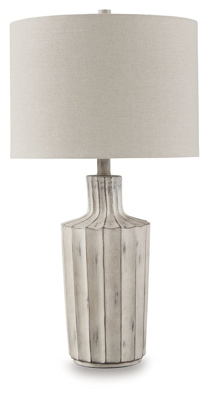 Imre - Distressed Brown - Poly Table Lamp - Hornell Furniture Outlet