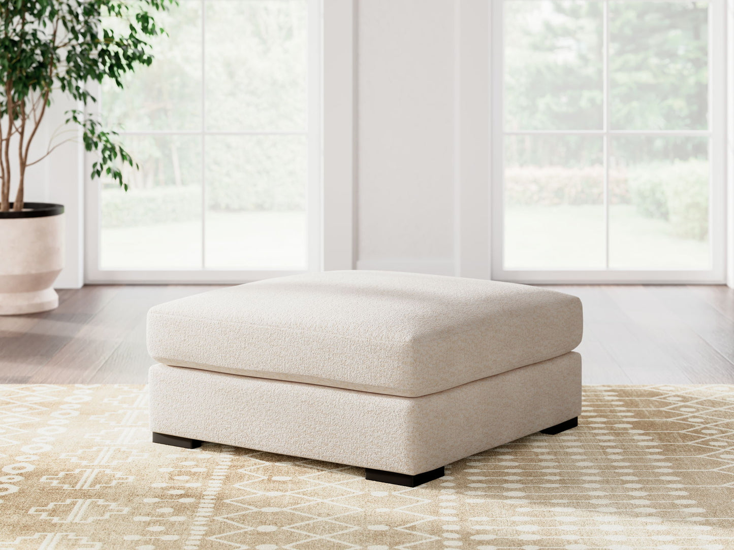 Donelson Creek - Oversized Accent Ottoman - Vanilla - Hornell Furniture Outlet