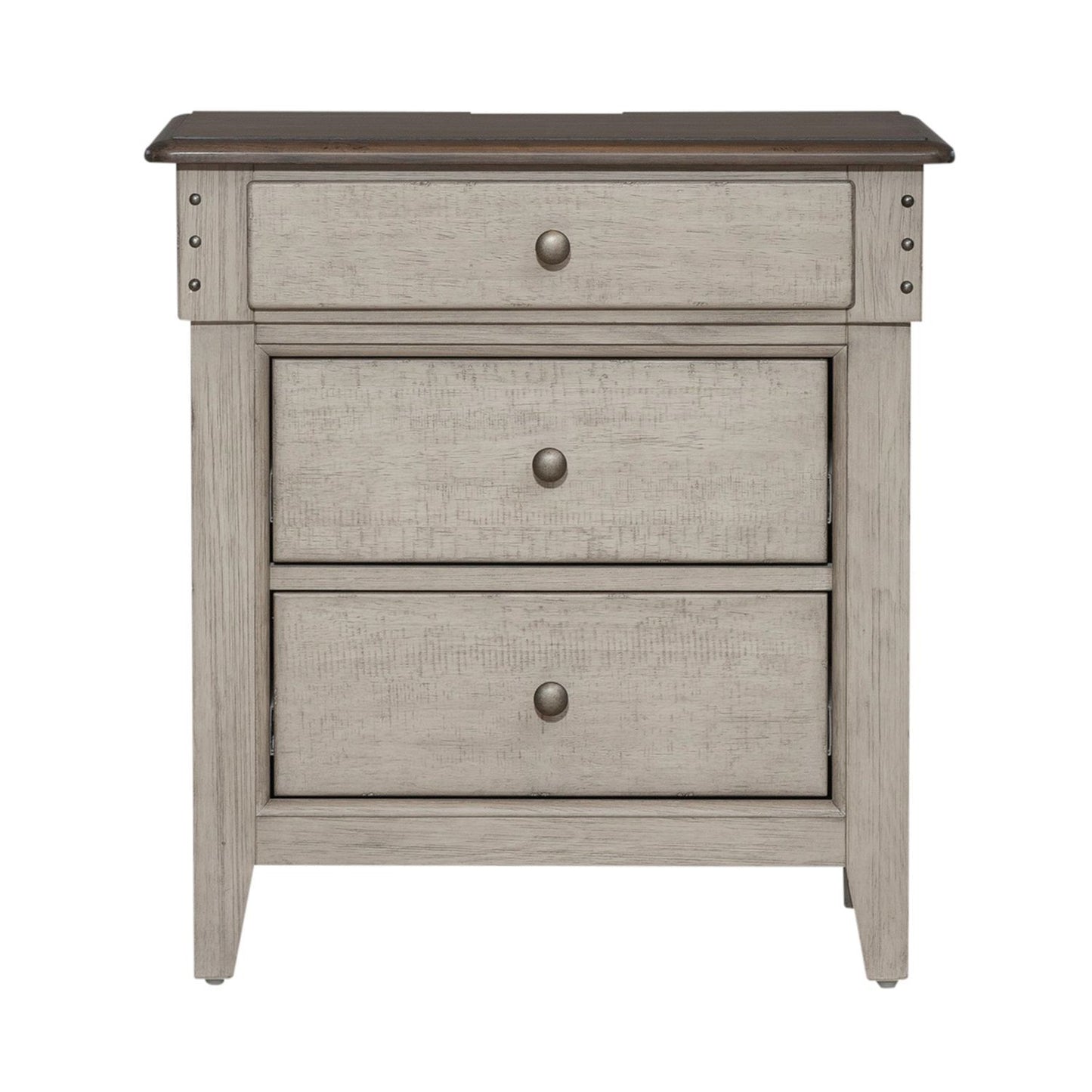 Ivy Hollow - 3 Drawer Nightstand With Charging Station - White - Hornell Furniture Outlet
