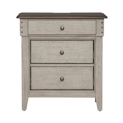 Ivy Hollow - 3 Drawer Nightstand With Charging Station - White - Hornell Furniture Outlet