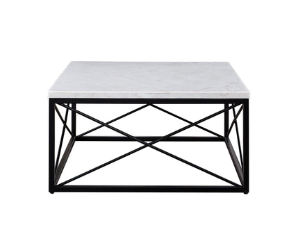 Skyler - White Marble Top Square - White - Hornell Furniture Outlet