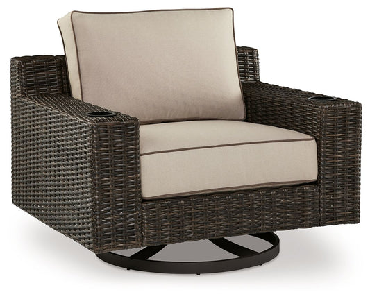 Coastline Bay - Brown - Swivel Lounge W/ Cushion - Hornell Furniture Outlet
