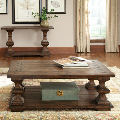 Sedona - 3 Piece Table Set (1 Cocktail 2 End Tables) - Dark Brown - Hornell Furniture Outlet