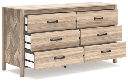 Battelle - Tan - Six Drawer Dresser - Hornell Furniture Outlet