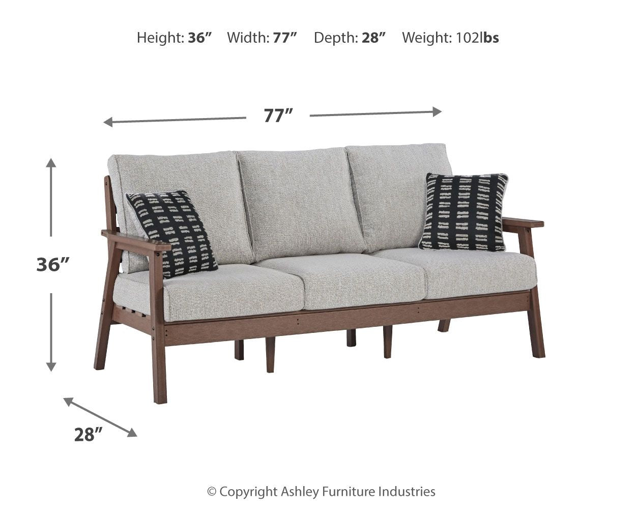 Emmeline - Brown / Beige - Sofa with Cushion - Hornell Furniture Outlet
