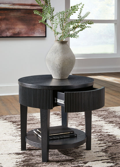 Marstream - Black - Round End Table - Hornell Furniture Outlet
