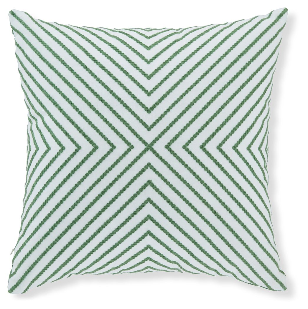 Bellvale - Green / White - Pillow (Set of 4) - Hornell Furniture Outlet